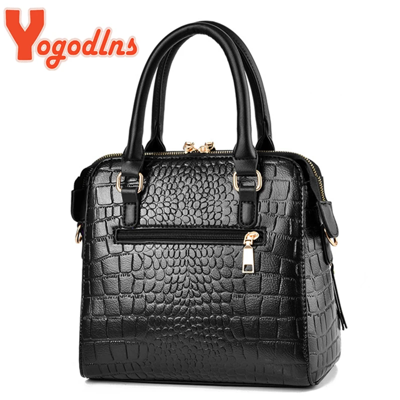 yogodlns luxury crocodile pattern handbag women winter new pu leather tassel shoulder bag brands design handle bag lady purse yogodlns luxury crocodile pattern handbag women winter new pu leather tassel shoulder bag brands design handle bag lady purse