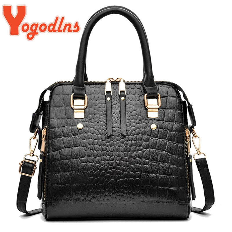 yogodlns luxury crocodile pattern handbag women winter new pu leather tassel shoulder bag brands design handle bag lady purse yogodlns luxury crocodile pattern handbag women winter new pu leather tassel shoulder bag brands design handle bag lady purse