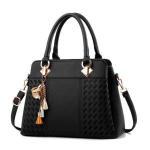 fashion women handbags tassel pu leather totes bag top handle embroidery crossbody bag shoulder bag lady simple style hand bags