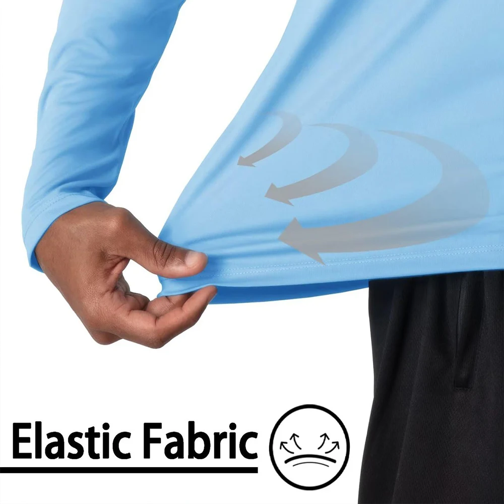 upf50+ men's sunscreen uv protection t shirt solid color long sleeved round neck outdoor hiking fishing quick drying tops upf50+ men's sunscreen uv protection t shirt solid color long sleeved round neck outdoor hiking fishing quick drying tops
