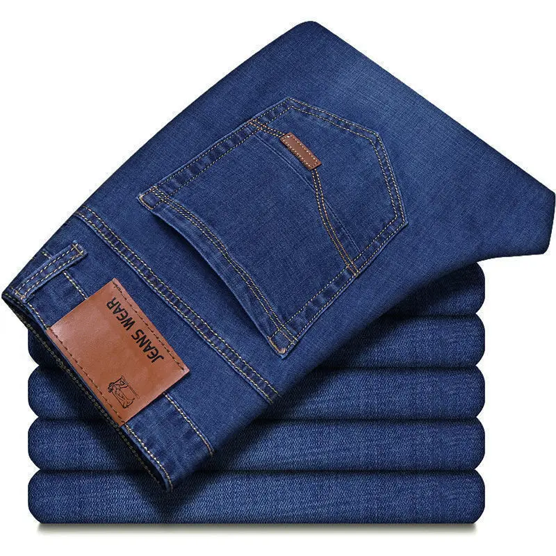men's soft straight denim pants 2025 autumn classic business black biker jeans overalls masculino pantalone hombre mannen homme men's soft straight denim pants 2025 autumn classic business black biker jeans overalls masculino pantalone hombre mannen homme