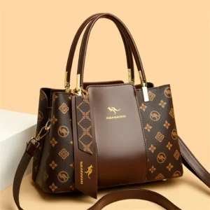 luxury handbag fashion print large capacity soft leather women shoulder crossbody bag leisure designer ladies purses and handbag