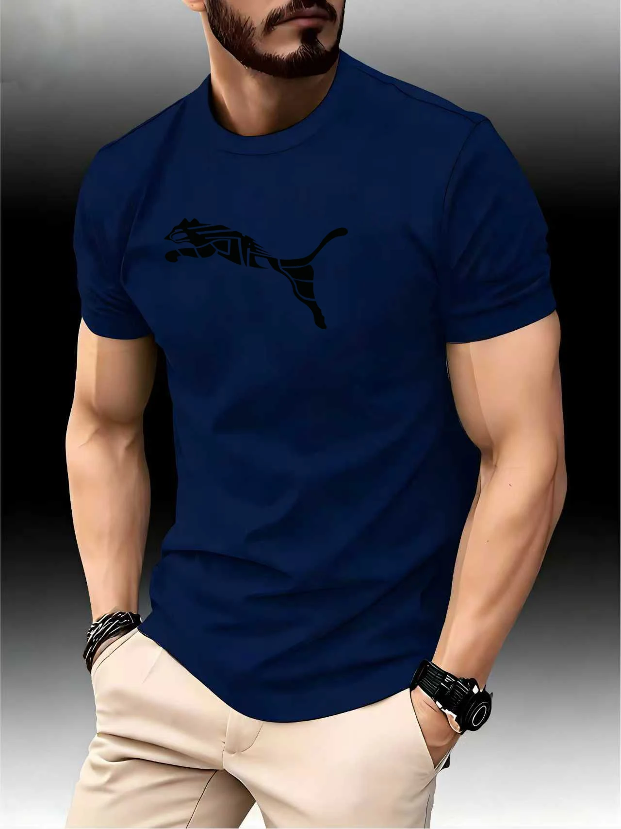 new summer luxury men's fashion fox leopard print t shirt crewneck casual trend y2k high end high quality fitness sports t shirt new summer luxury men's fashion fox leopard print t shirt crewneck casual trend y2k high end high quality fitness sports t shirt
