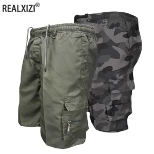 men military tactical shorts summer loose casual cargo shorts multi pocket outdoor jogging sweatpants hiking pants