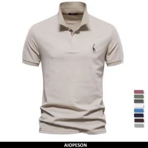 aiopeson brand men's polo shirts cotton polo shirts for men short sleeve high quantity solid polo men new summer clothing