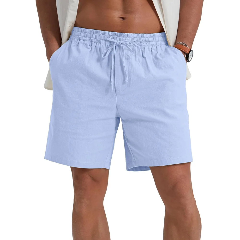 summer new men's shorts lightweight breathable casual short pants cotton linen simple style daily sweatpants short trousers summer new men's shorts lightweight breathable casual short pants cotton linen simple style daily sweatpants short trousers