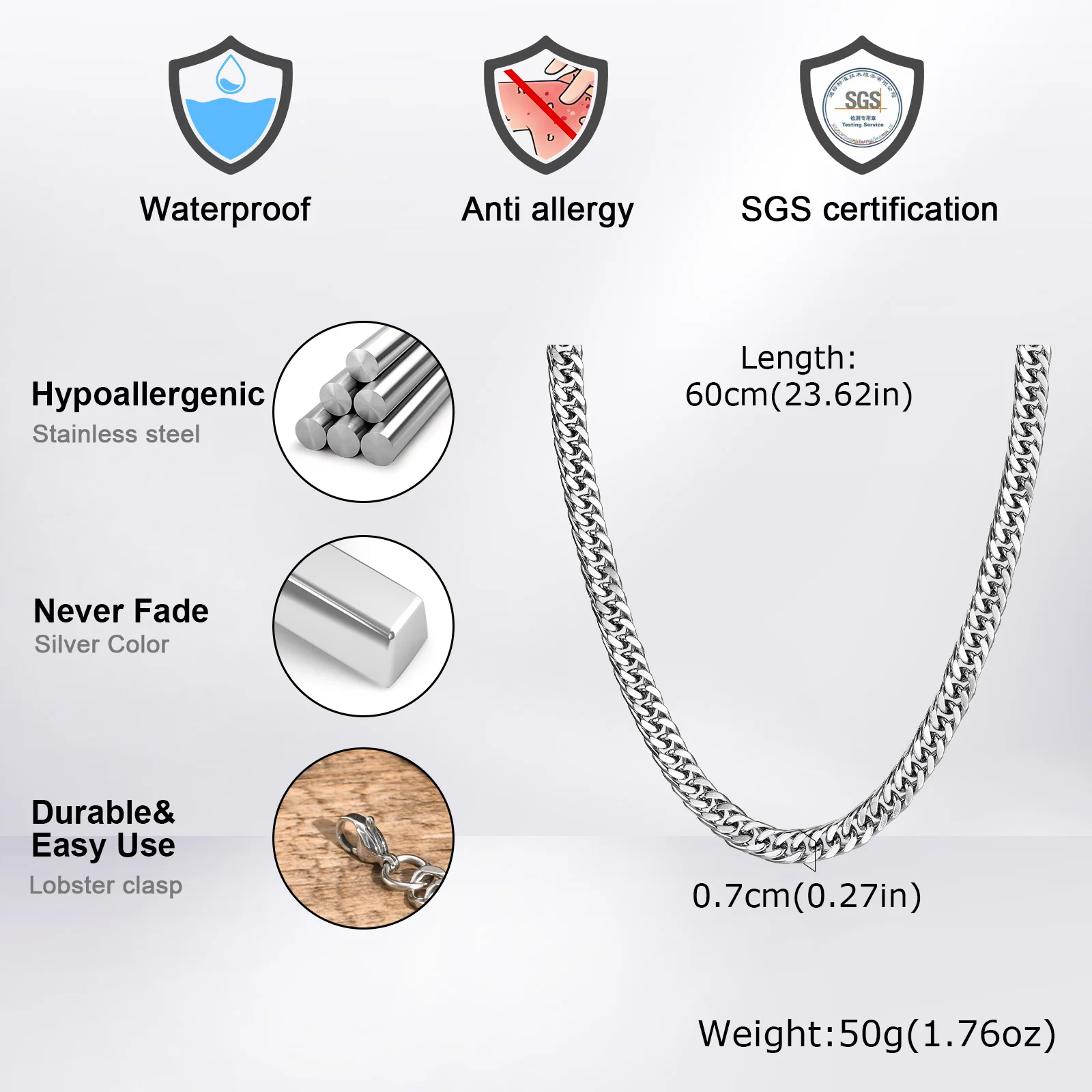 vnox 3/5/7/9mm thick cuban chain necklaces for men women,simple miami curb links collar,waterproof stainless steel unisex chain vnox 3/5/7/9mm thick cuban chain necklaces for men women,simple miami curb links collar,waterproof stainless steel unisex chain