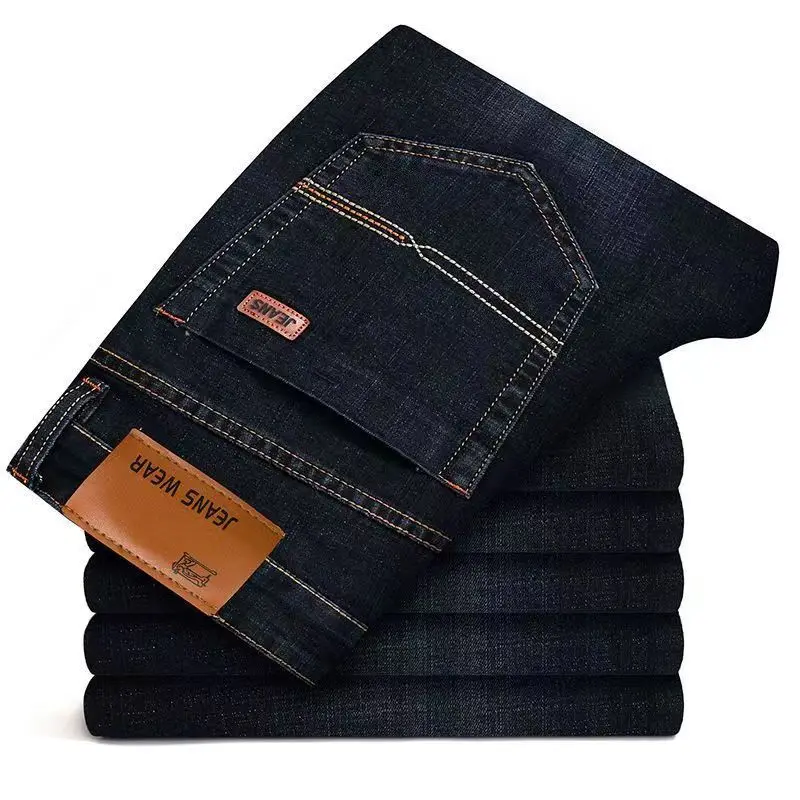 men's soft straight denim pants 2025 autumn classic business black biker jeans overalls masculino pantalone hombre mannen homme men's soft straight denim pants 2025 autumn classic business black biker jeans overalls masculino pantalone hombre mannen homme