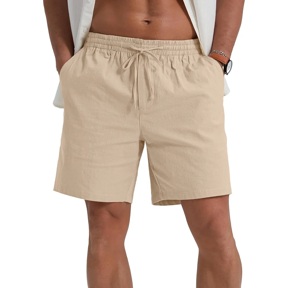 summer new men's shorts lightweight breathable casual short pants cotton linen simple style daily sweatpants short trousers summer new men's shorts lightweight breathable casual short pants cotton linen simple style daily sweatpants short trousers