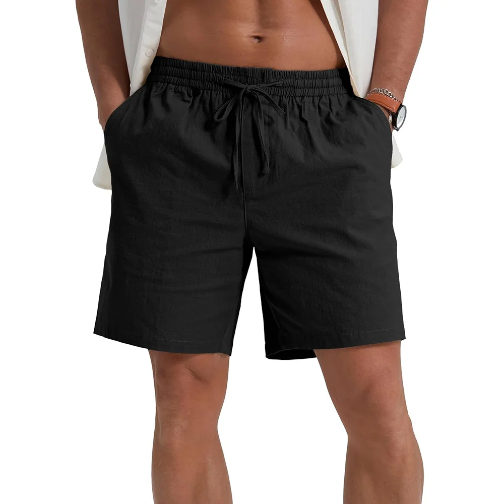 summer new men's shorts lightweight breathable casual short pants cotton linen simple style daily sweatpants short trousers summer new men's shorts lightweight breathable casual short pants cotton linen simple style daily sweatpants short trousers